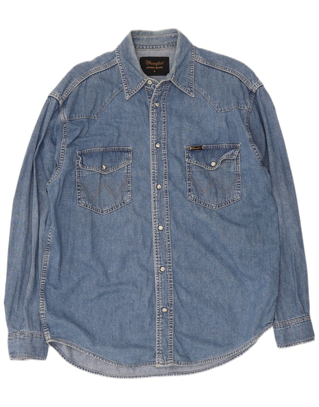 Wrangler denimskjorte til mænd Medium blå bomuld