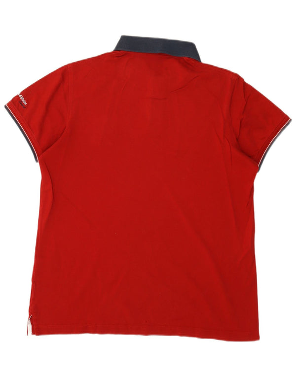 Harmont & Blaine Mens Regular Fit Polo Shirt Medium Red Cotton