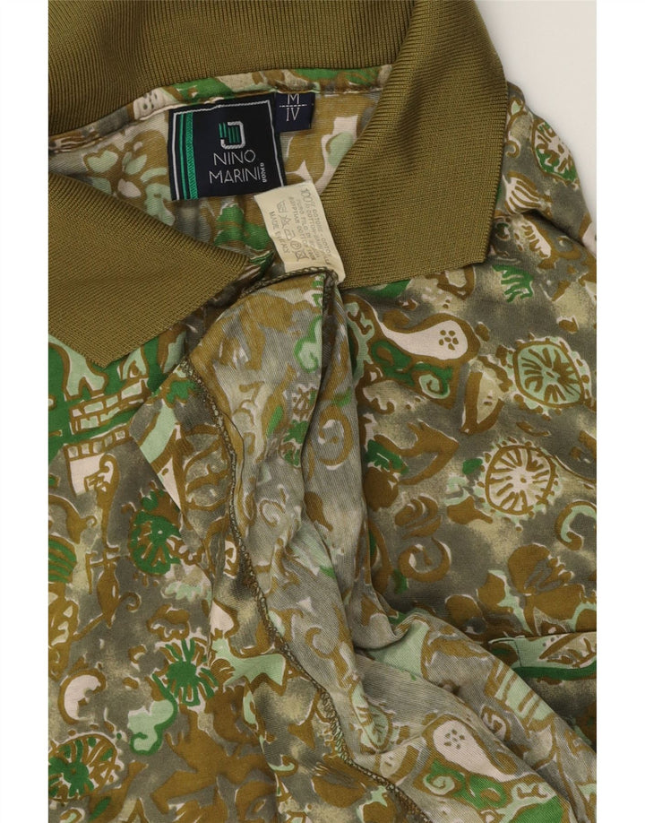 NINO MARINI Herre poloshirt Medium Khaki Paisley Bomuld