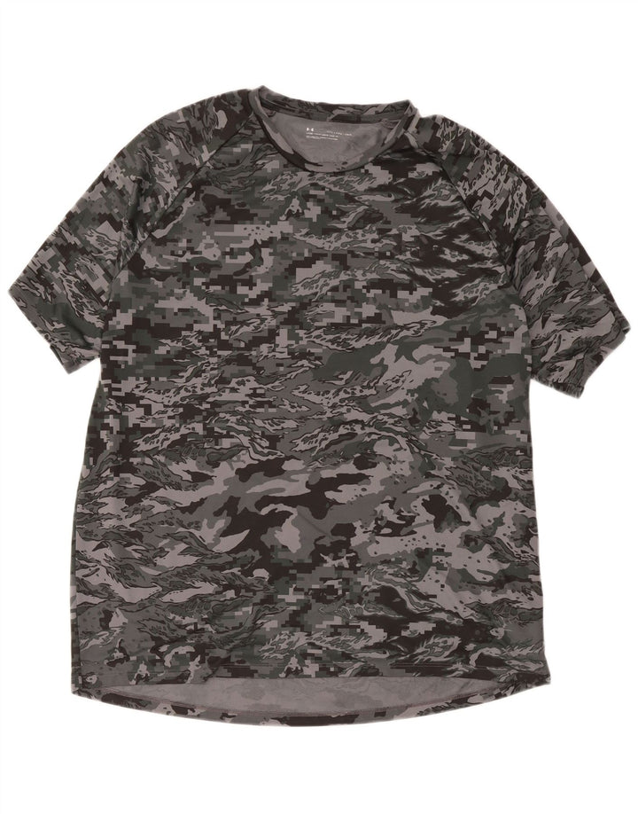 Under Armour Herre T-Shirt Top 2XL Grå Camouflage Polyester