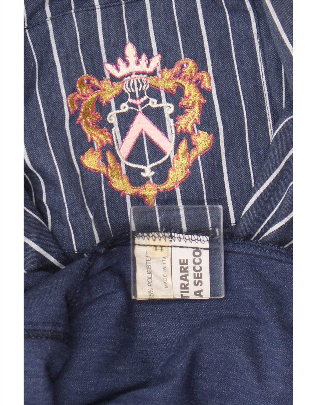 Vintage Dame Oversized Longline Blazer Jacket IT 44 Medium Blå Stribet