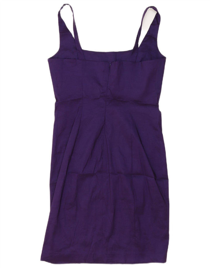 CALVIN KLEIN Dame Ærmeløs Skede Kjole US 10 Large Purple Polyester