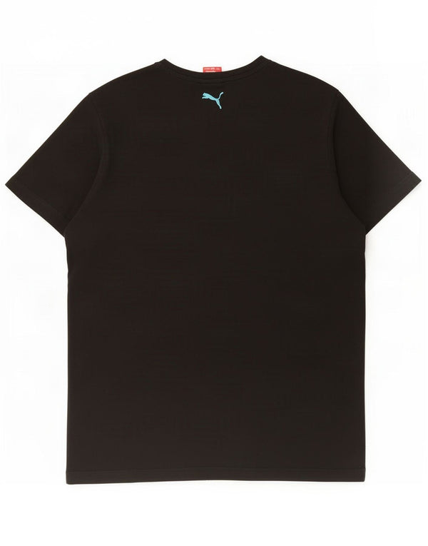 Puma Herre Grafisk T-Shirt Top Medium Sort Bomuld