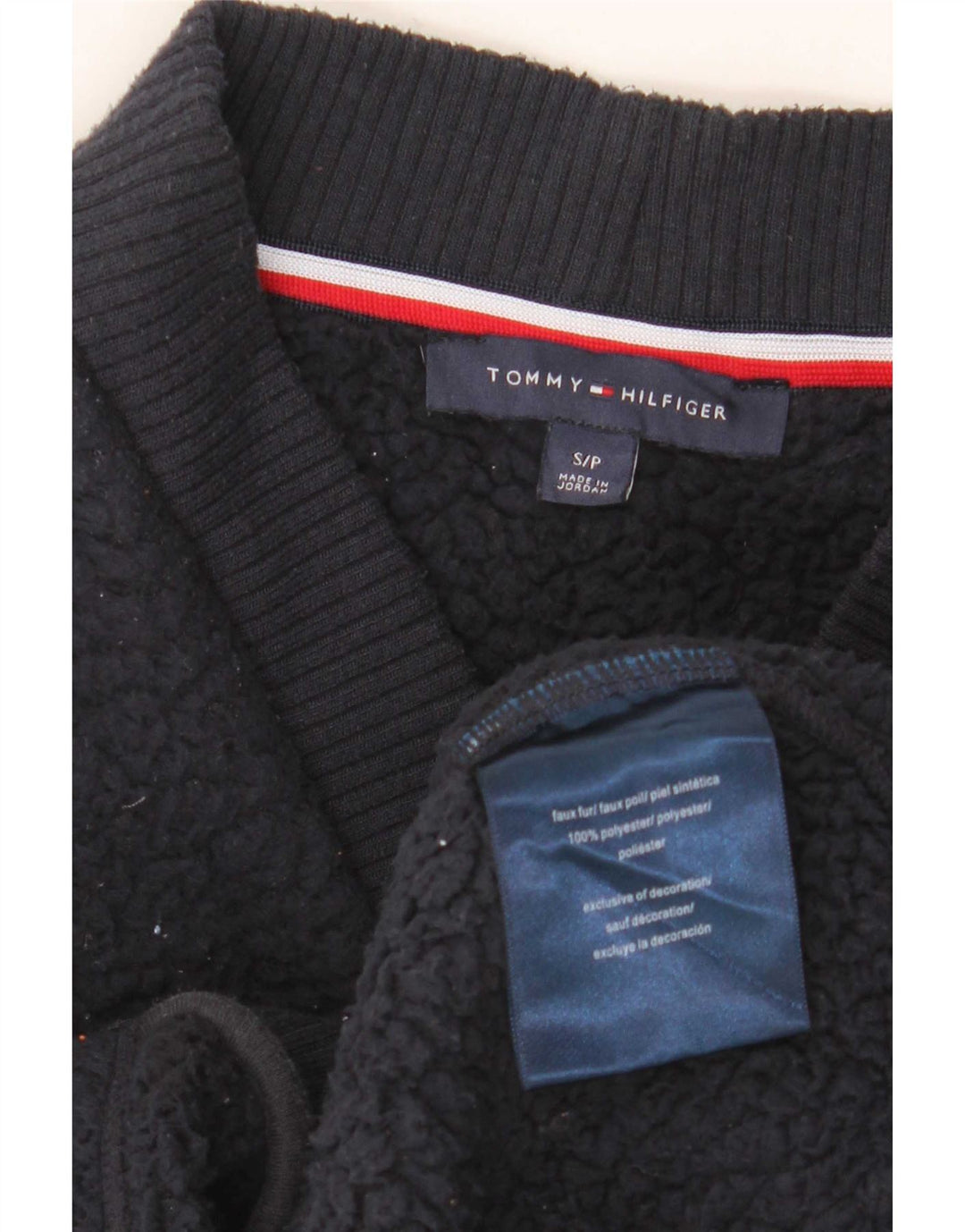 Tommy Hilfiger Dame Fleecejakke UK 10 Small Navy Blue Polyester