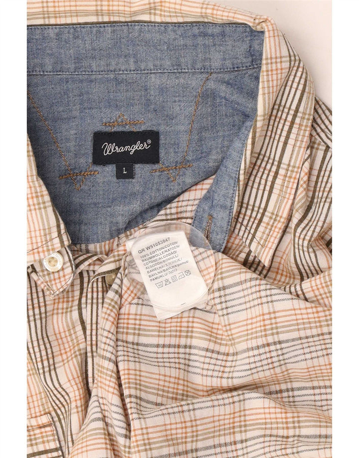 Wrangler kortærmet herreskjorte Stor flerfarvet ternet bomuld
