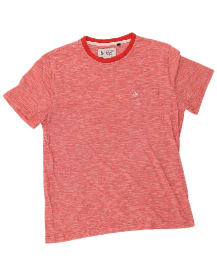 Penguin Herre T-Shirt Top Stor rød Flecked Bomuld