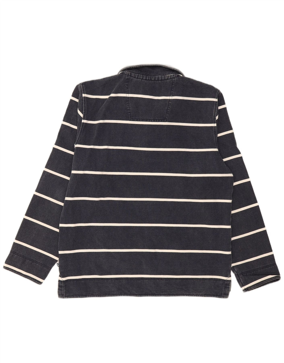 CREW TØJ Herre Zip Neck Sweatshirt Jumper Stor Marineblå Stribet