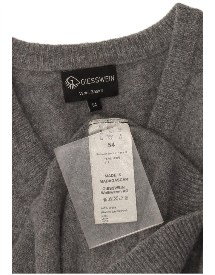 Giesswein Herre V-hals sweater UK 44 XL Grå Uld