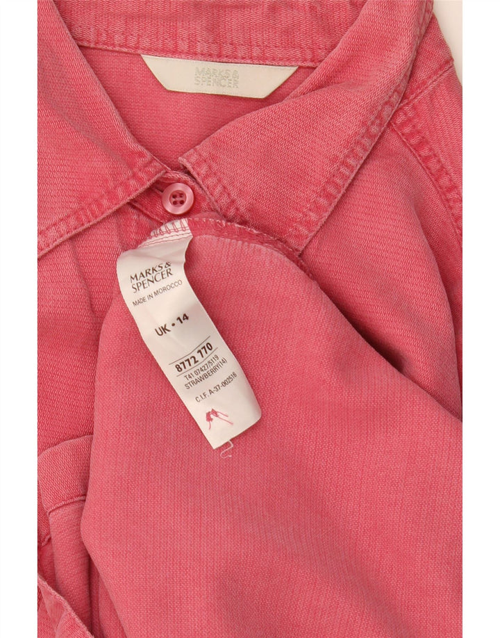Marks & Spencer Dameskjorte UK 14 Large Pink Lyocell
