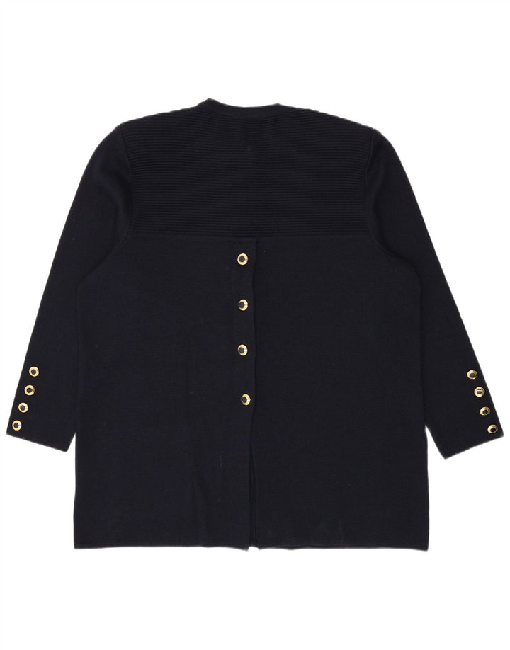 Vintage Dame Longline Oversized Cardigan Sweater IT 46 Large Navy Blue
