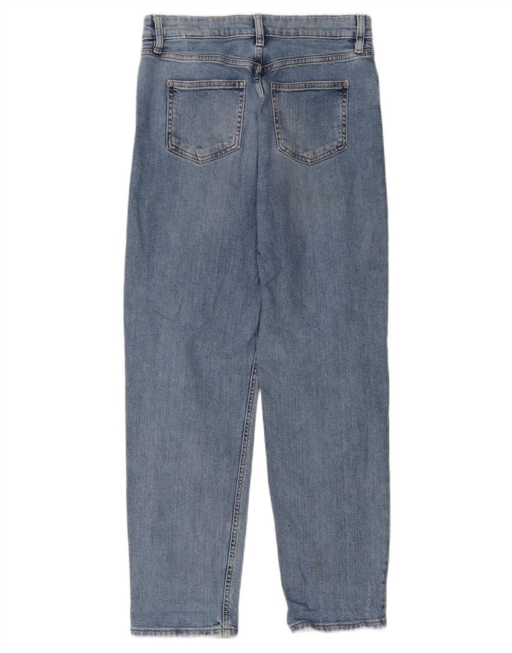 Marks & Spencer Dame Distressed Tapered Jeans UK 10 Small W30 L29 Blue