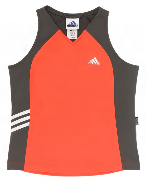 Adidas Girls Climalite Crop Vest Top 15-16 år Grå Colourblock Polyamid