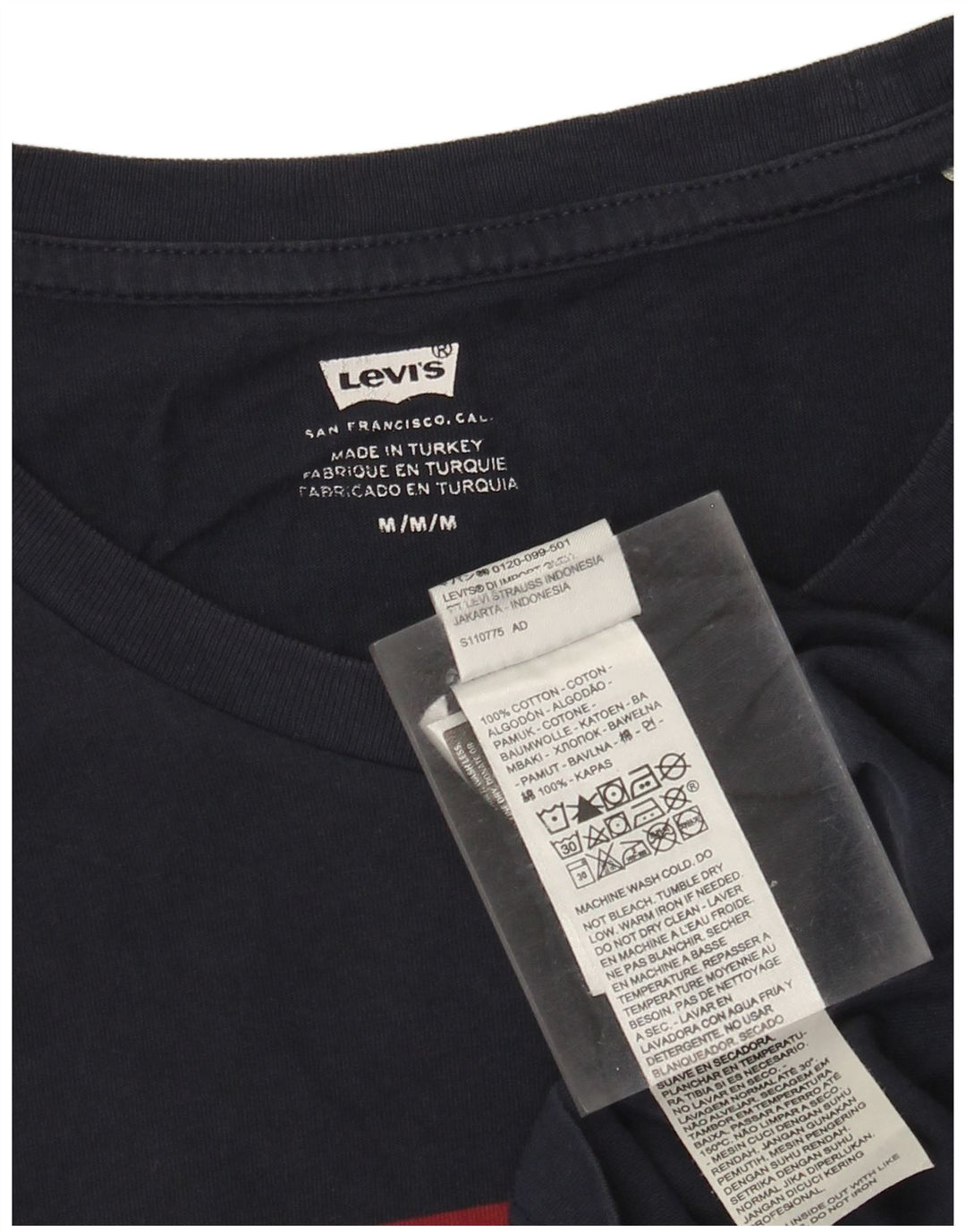 Levi's Herre grafisk T-shirt Top Medium Navyblå Bomuld
