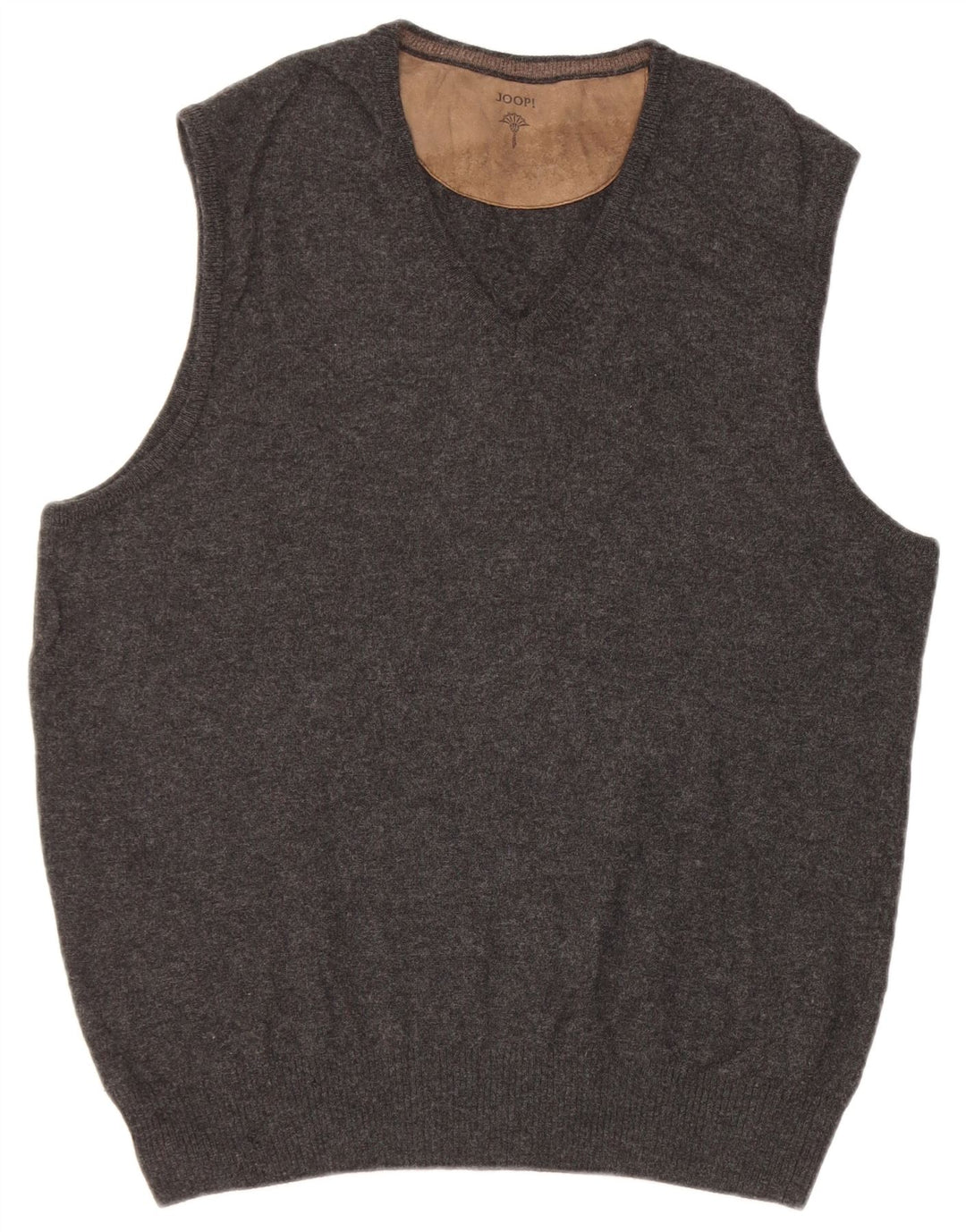 Joop Herrevest Tank Top IT 48 Medium Sort Flecked Virgin Wool