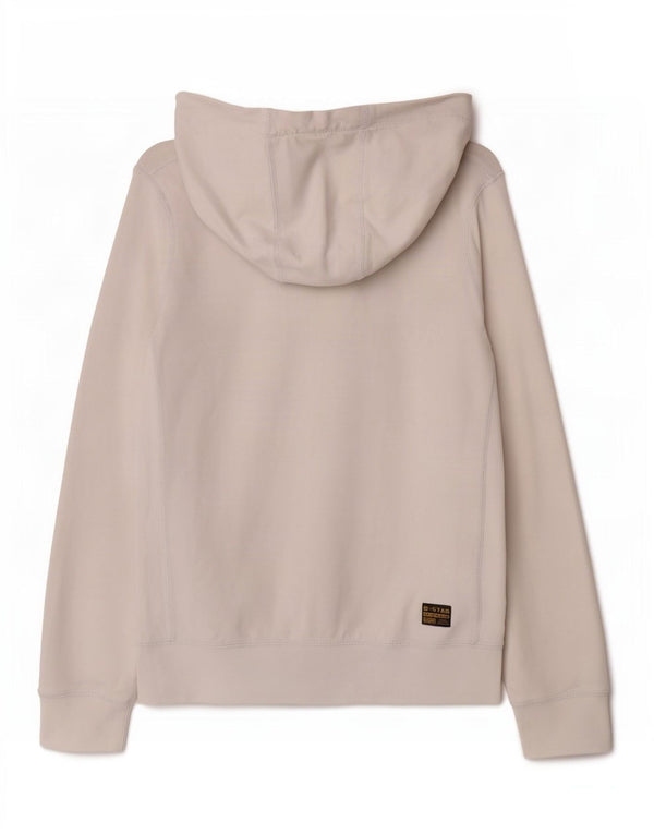 G-Star Dame Grafisk Hættetrøje Sweater UK 10 Small White Bomuld