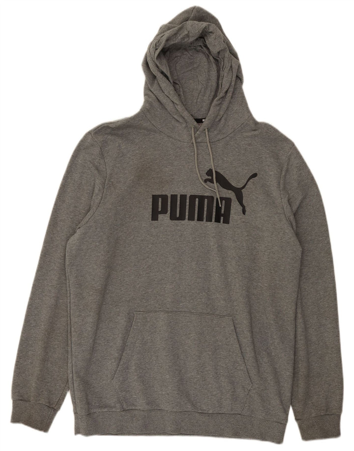 Puma Grafisk hættetrøje til mænd, stor grå bomuld