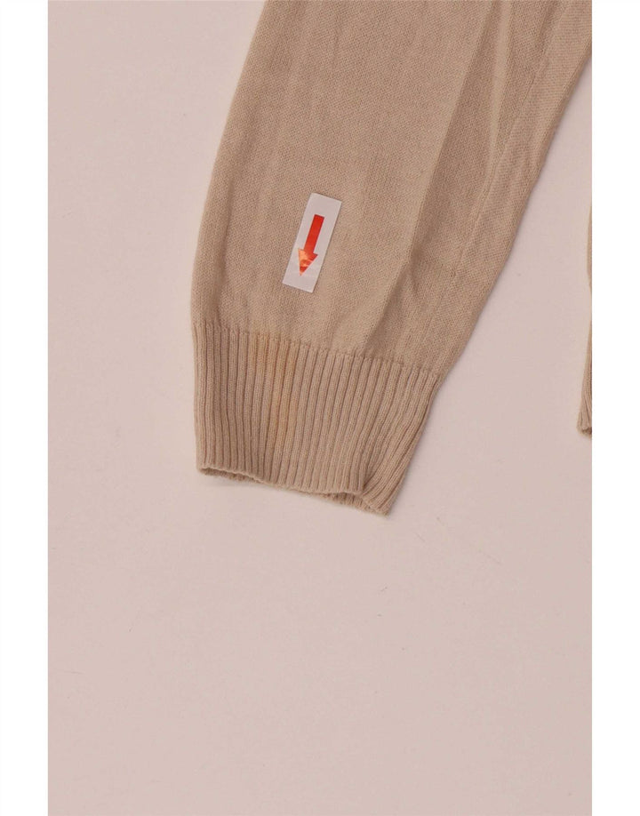 Zara Dame Cardigan Sweater UK 12 Medium Beige Bomuld