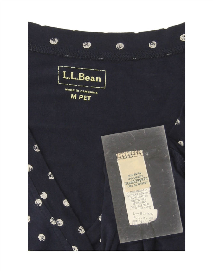 L.L.BEAN Womens A-Line Dress UK 12 Medium Navy Blue Polka Dot Rayon Vintage L.L.Bean and Second-Hand L.L.Bean from Messina Hembry 