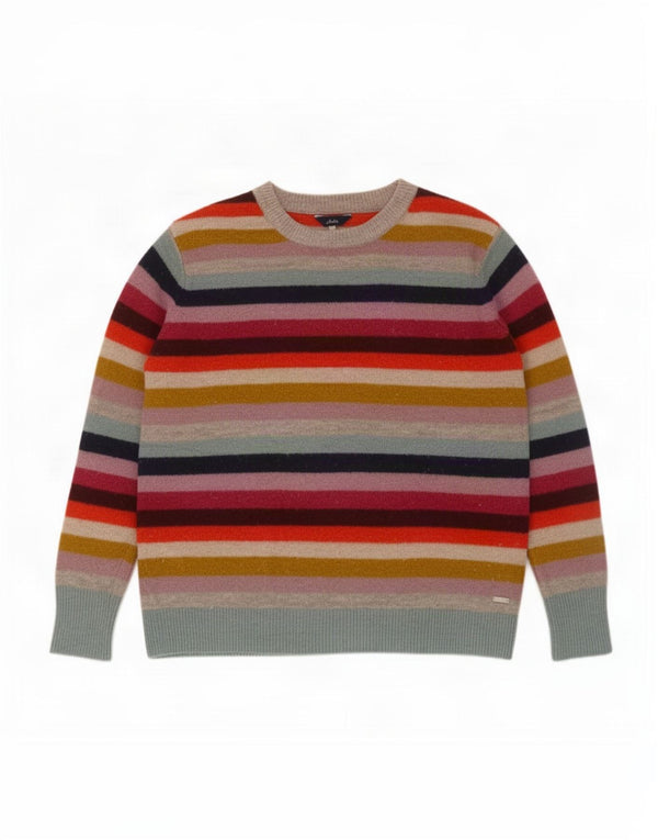 Joules Dame Boat Neck Jumper Sweater UK 14 Stor Flerfarvet Stribet