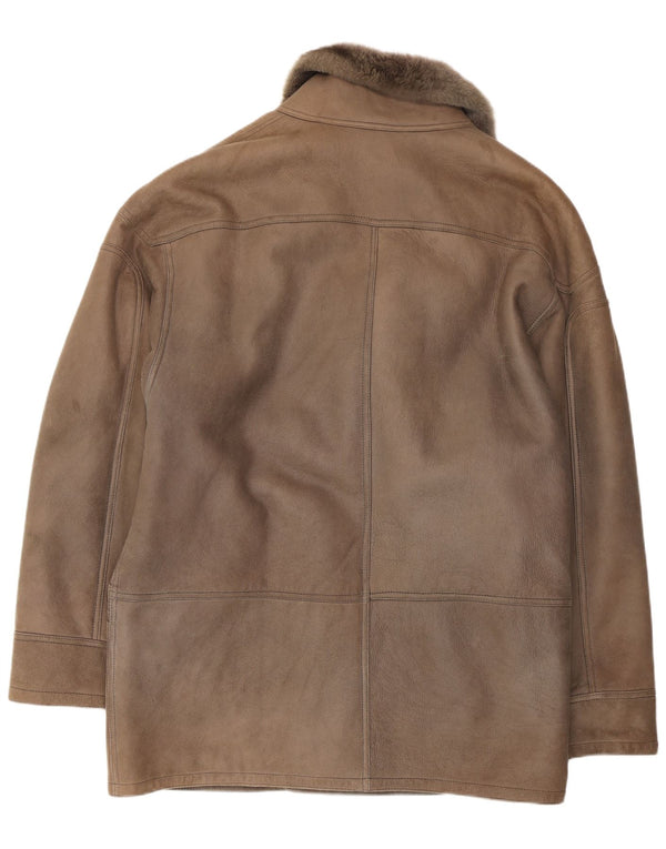Vintage Herre Shearling Jacket IT 52 XL Brun