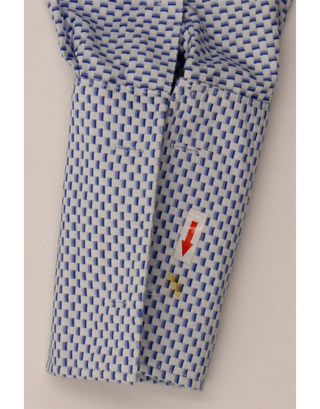 Yves Saint Laurent Formel Herreskjorte Medium Blå Geometrisk Bomuld