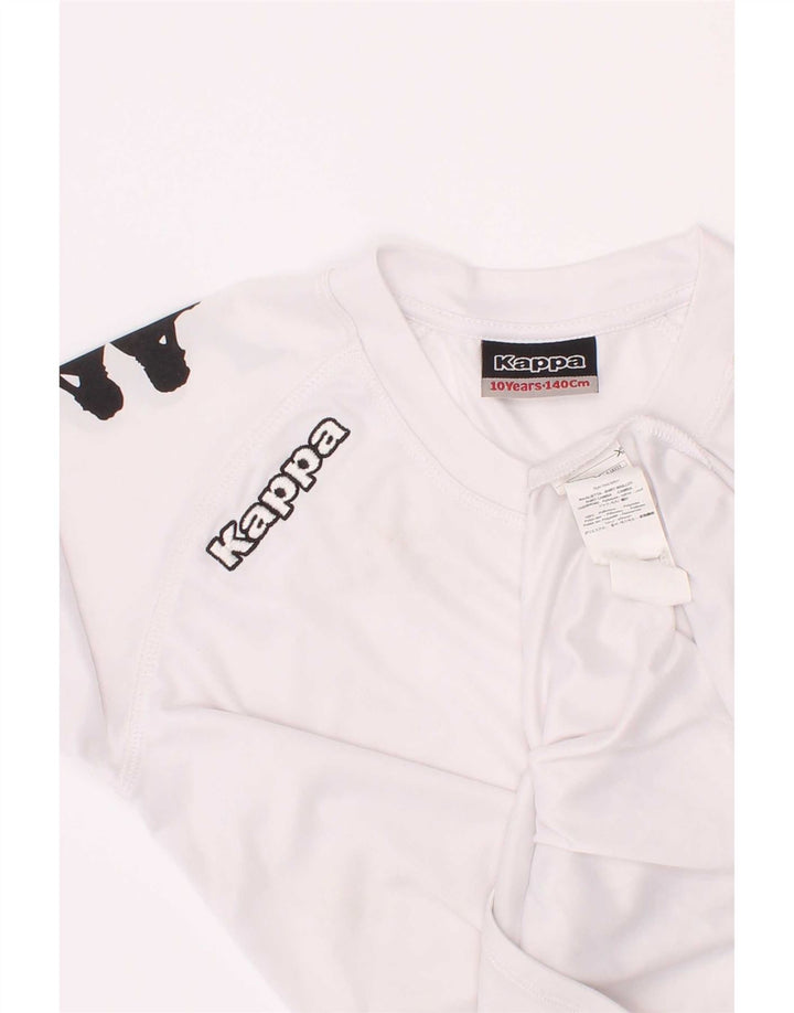 Kappa Boys Grafisk T-Shirt Top 9-10 År Hvid Polyester