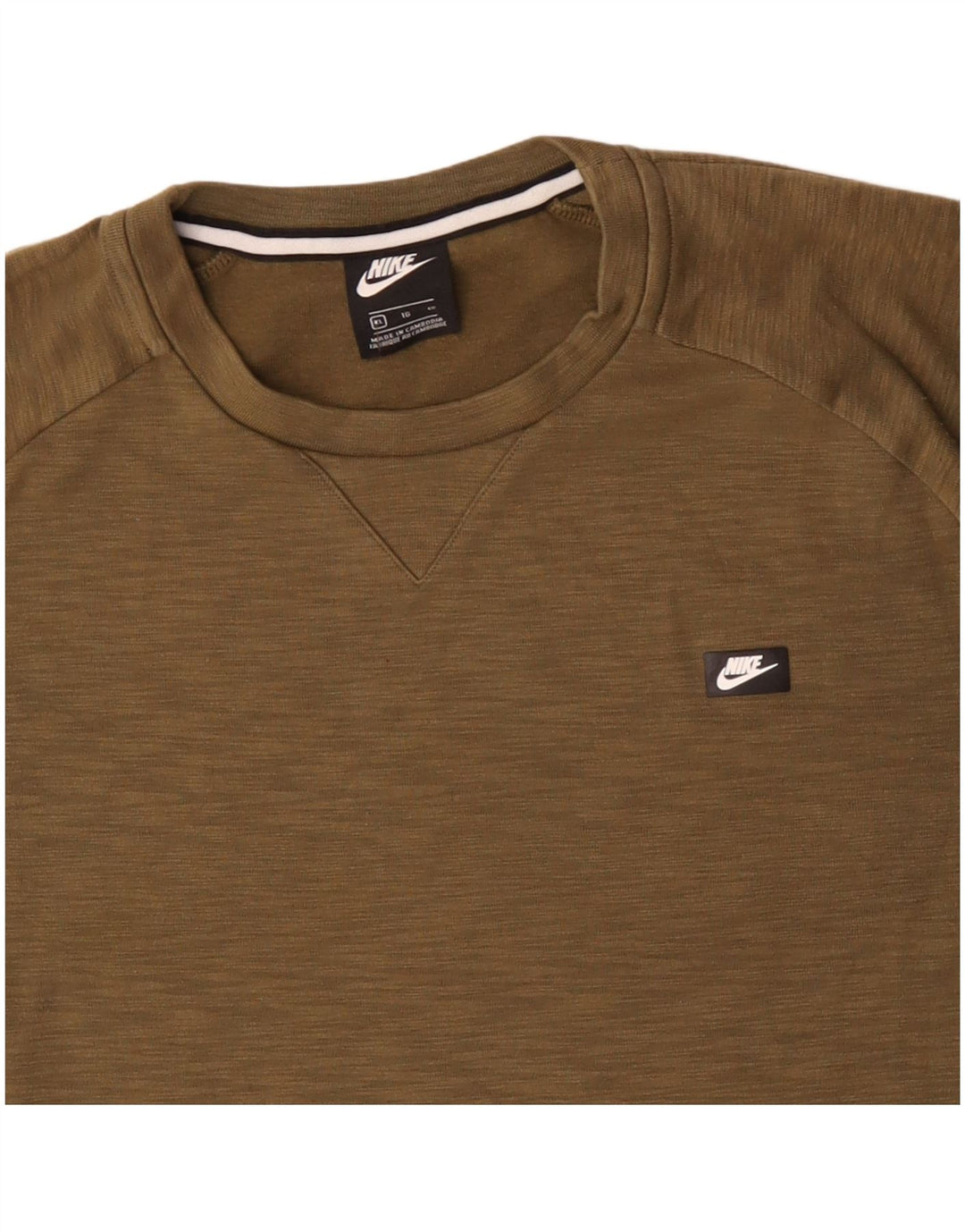 NIKE Sweatshirt Jumper til mænd XL Khaki Flecked Bomuld