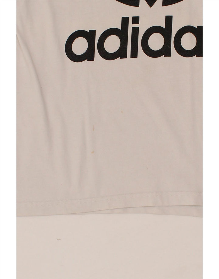 ADIDAS Mens Graphic T-Shirt Top Small White Cotton Vintage Adidas and Second-Hand Adidas from Messina Hembry 