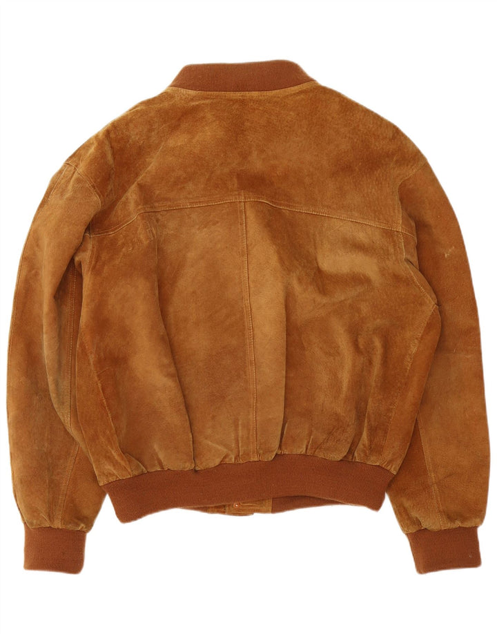 Vintage herre ruskind bomberjakke UK 42 XL brunt læder