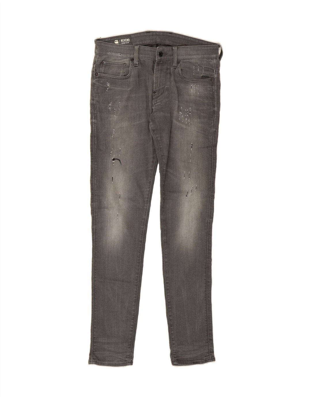 G-STAR Mens Revend Distressed Super Slim Jeans W31 L34 Grey Cotton Vintage G-Star and Second-Hand G-Star from Messina Hembry 