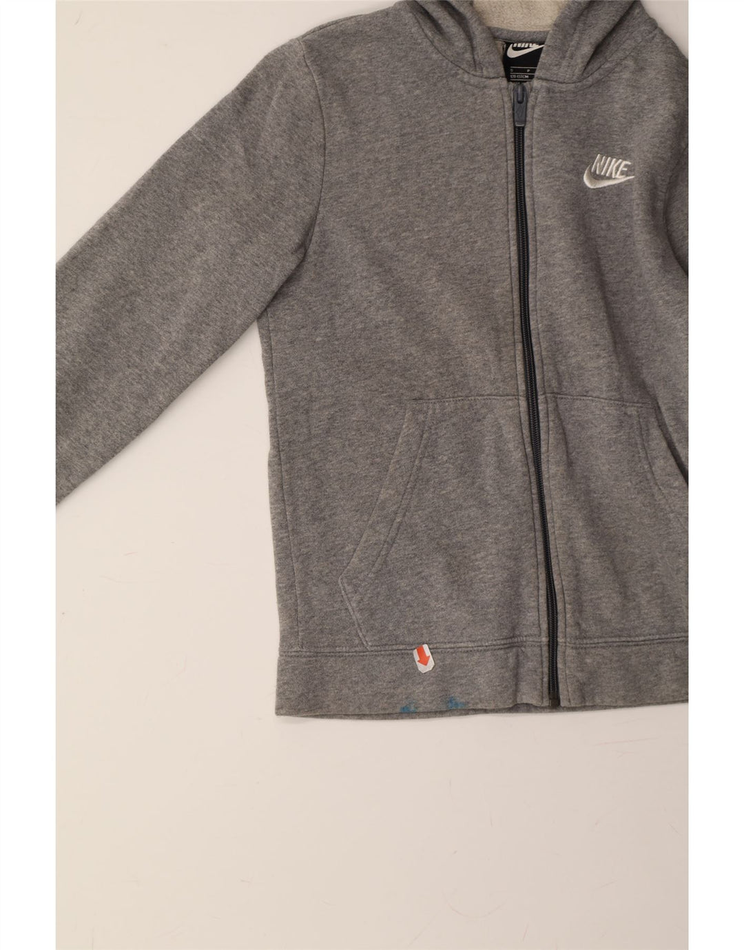 NIKE Boys Zip Hoodie Sweater 8-9 Years Small Grey Cotton Vintage Nike and Second-Hand Nike from Messina Hembry 