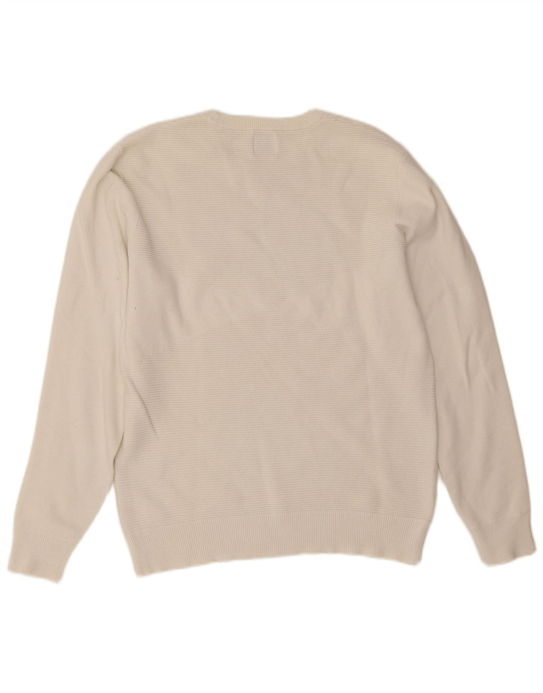 Zara Herre sweater med rund hals, mellem hvid bomuld
