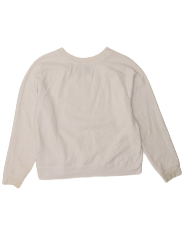 Calvin Klein Jeans Dame Grafisk Sweatshirt Jumper UK 16 Large White