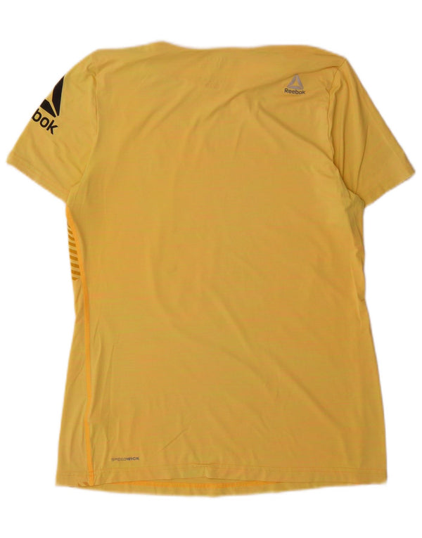 Reebok Grafisk T-shirt top til kvinder DK 16/18 Stor gul nylon