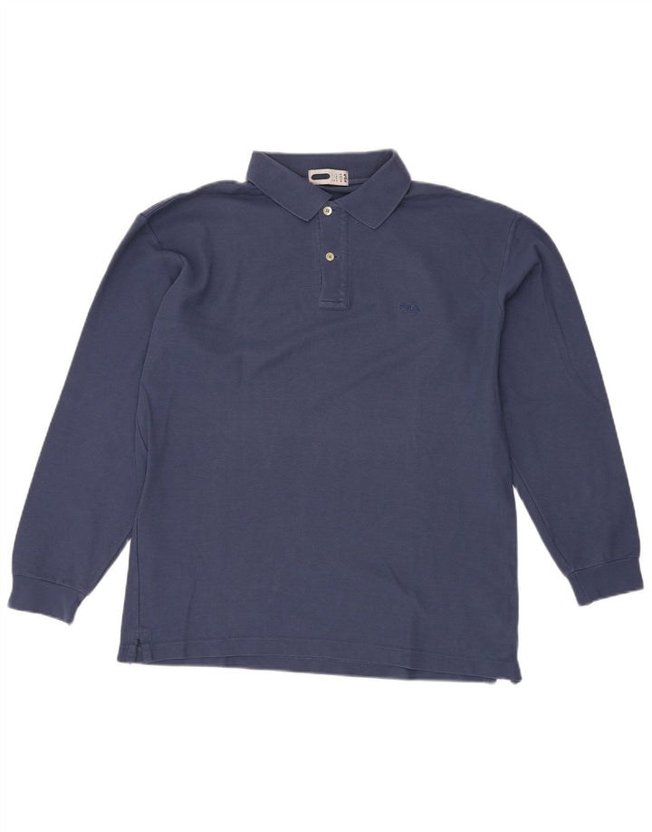 FILA Langærmet Polo Shirt til mænd IT 50 Medium Blå Bomuld