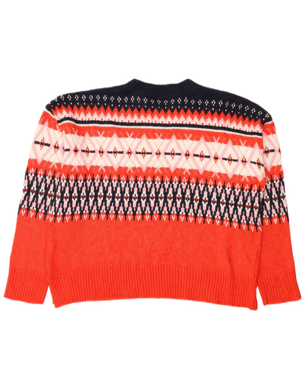 Marks & Spencer Dame sweater med rund hals DK 16 Large Red Fair Isle