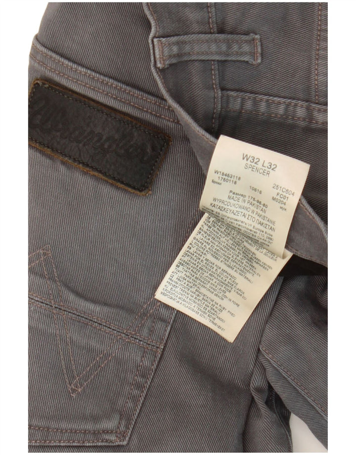 WRANGLER Herre Spencer Straight Jeans W32 L32 Grå Bomuld