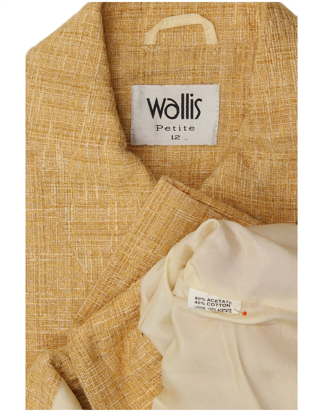 WALLIS Dame Petite Crop 4-knaps blazerjakke UK 12 Medium Beige