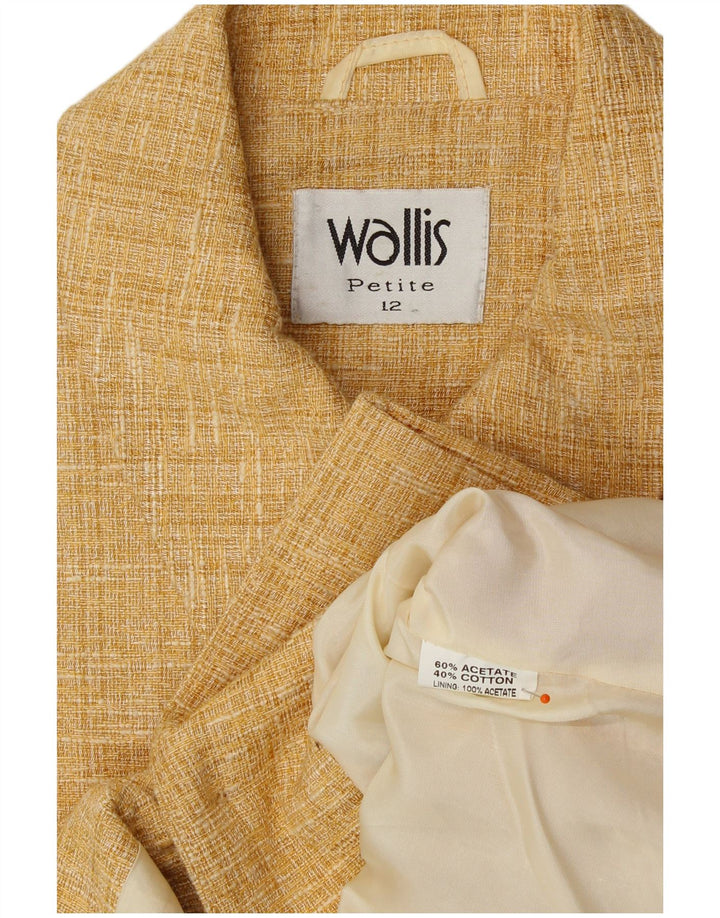 WALLIS Dame Petite Crop 4-knaps blazerjakke UK 12 Medium Beige