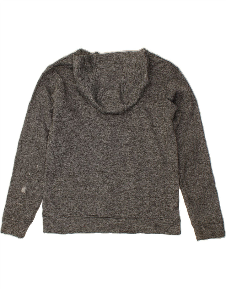 REEBOK Womens Zip Hoodie Sweater UK 14/16  Large Grey Flecked Polyester Vintage Reebok and Second-Hand Reebok from Messina Hembry 