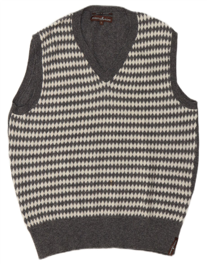 Guess By Marciano Herrevest Tank Top Stor Grå Geometrisk Uld