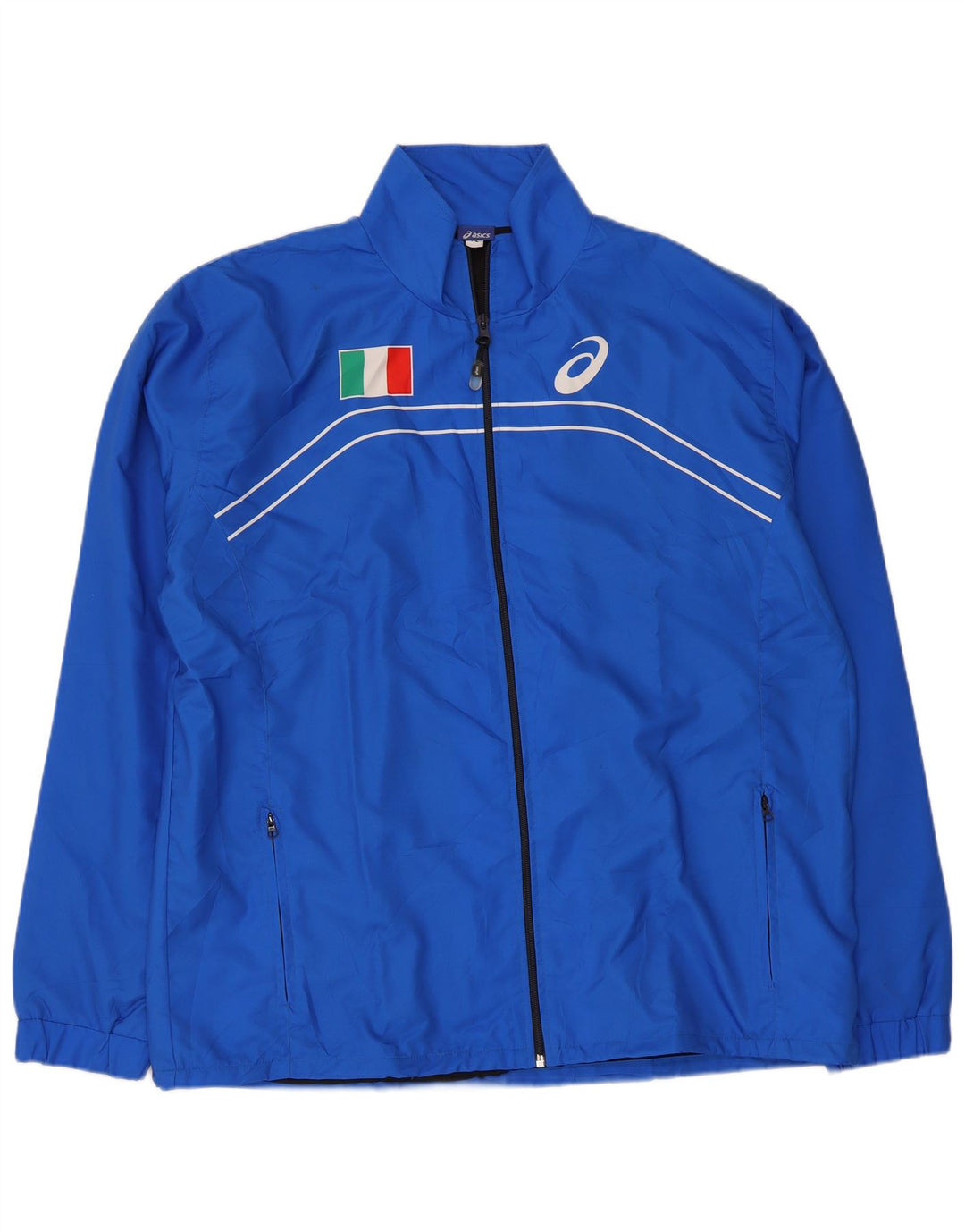 Asics Herre Italia Grafisk træningsdragt Topjakke XL Blå Polyester
