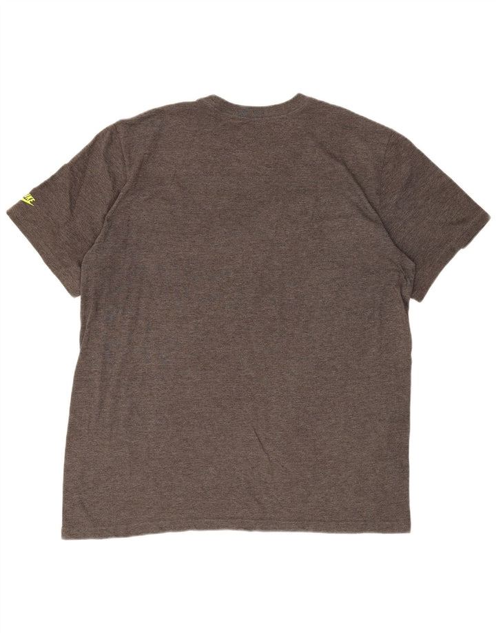 NIKE Herre Regular Fit Grafisk T-shirt Top 2XL Grå Bomuld