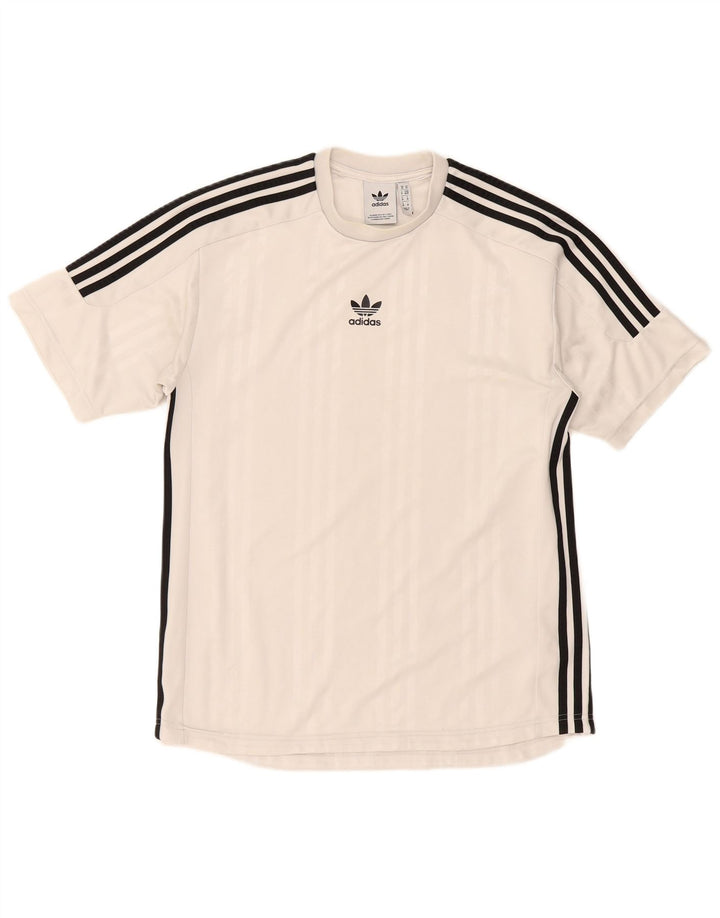 Adidas Herre T-Shirt Top Medium White Polyester