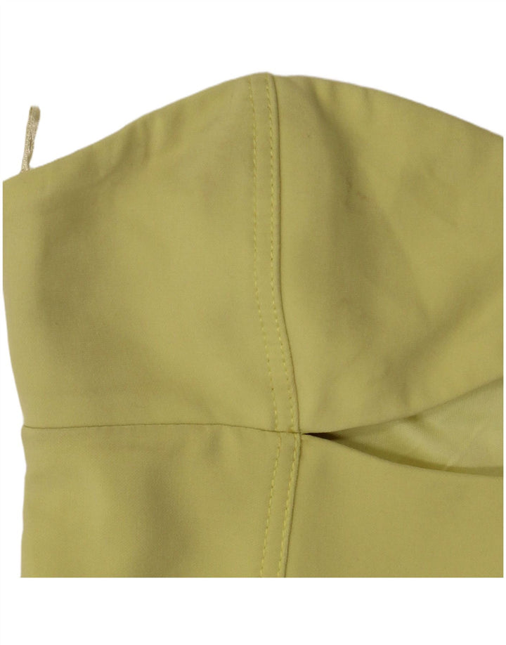 Zara Dame Stropløs Kjole UK 8 Lille Gul Polyester