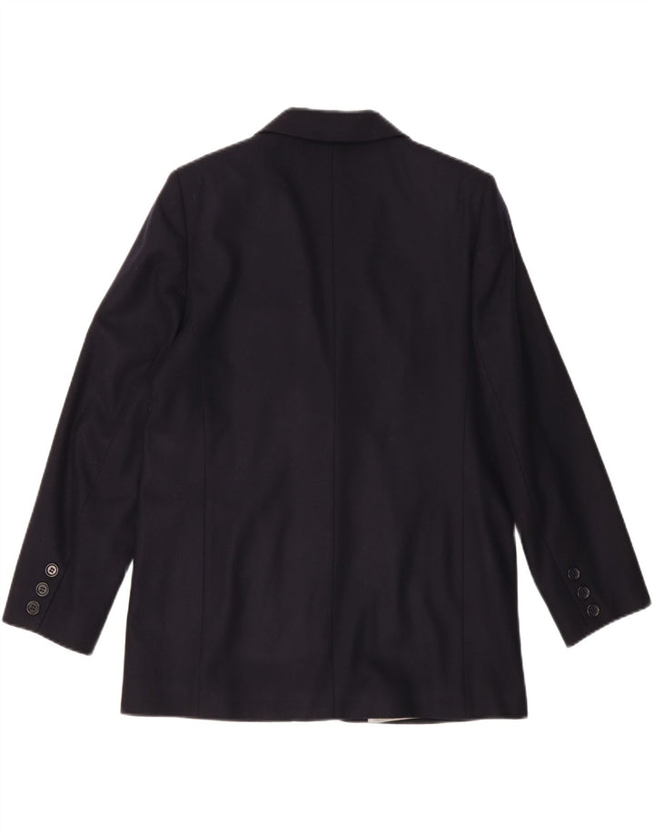 VINTAGE Womens 2 Button Blazer Jacket UK 14 Large  Navy Blue Wool Vintage Vintage and Second-Hand Vintage from Messina Hembry 