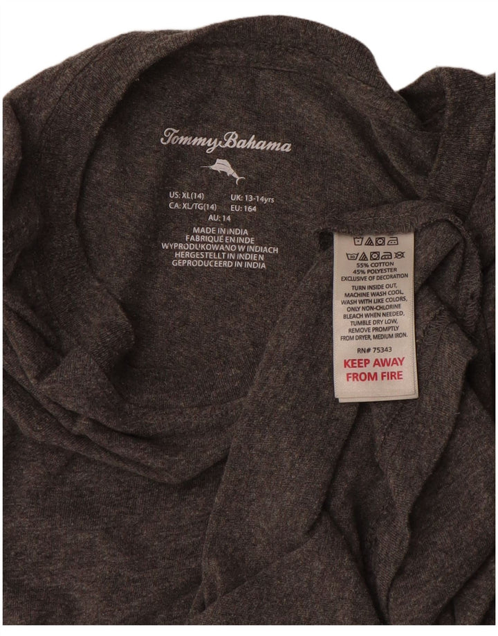 TOMMY BAHAMA Boys T-Shirt Top 13-14 Years Grey Cotton
