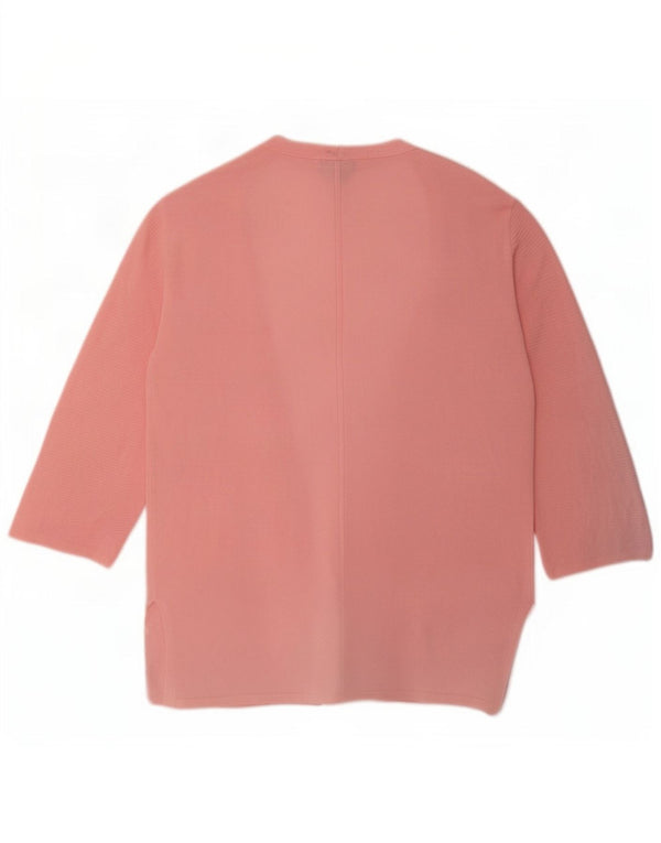 Massimo Dutti dame cardigan sweater med 3/4 ærmer UK 14 Medium Pink