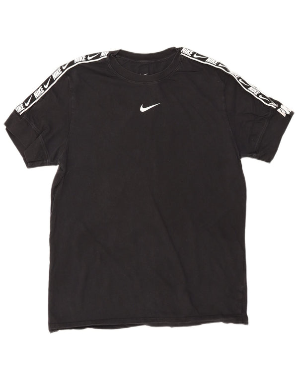 NIKE Herre Standard Fit Grafisk T-shirt Top Medium Sort Bomuld