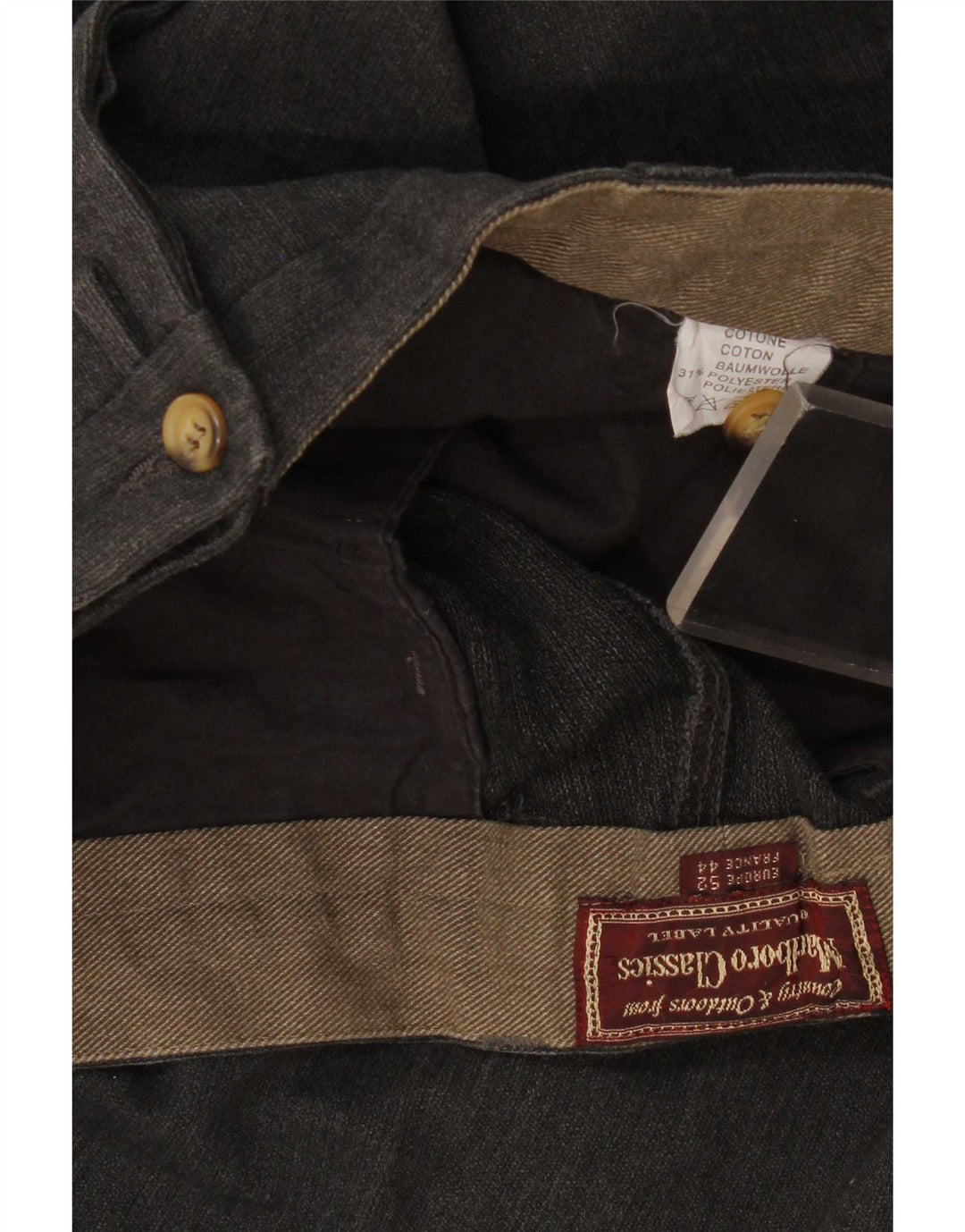 Marlboro Classics Herre Regular Casual Bukser W34 L33 Grå Polyester